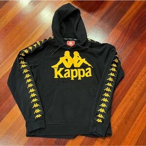 Kappa Black Hoodie with Yellow Accents